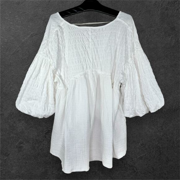 Free People Flower Power Top Oversized Balloon Sleeve Top XS - Picture 4 of 10